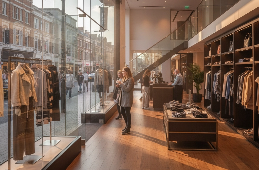 Modern retail store interior showcasing omnichannel retail experience